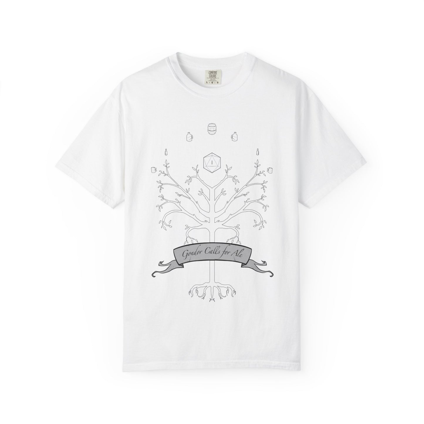 Gondor Calls for Ale White Tree Tee