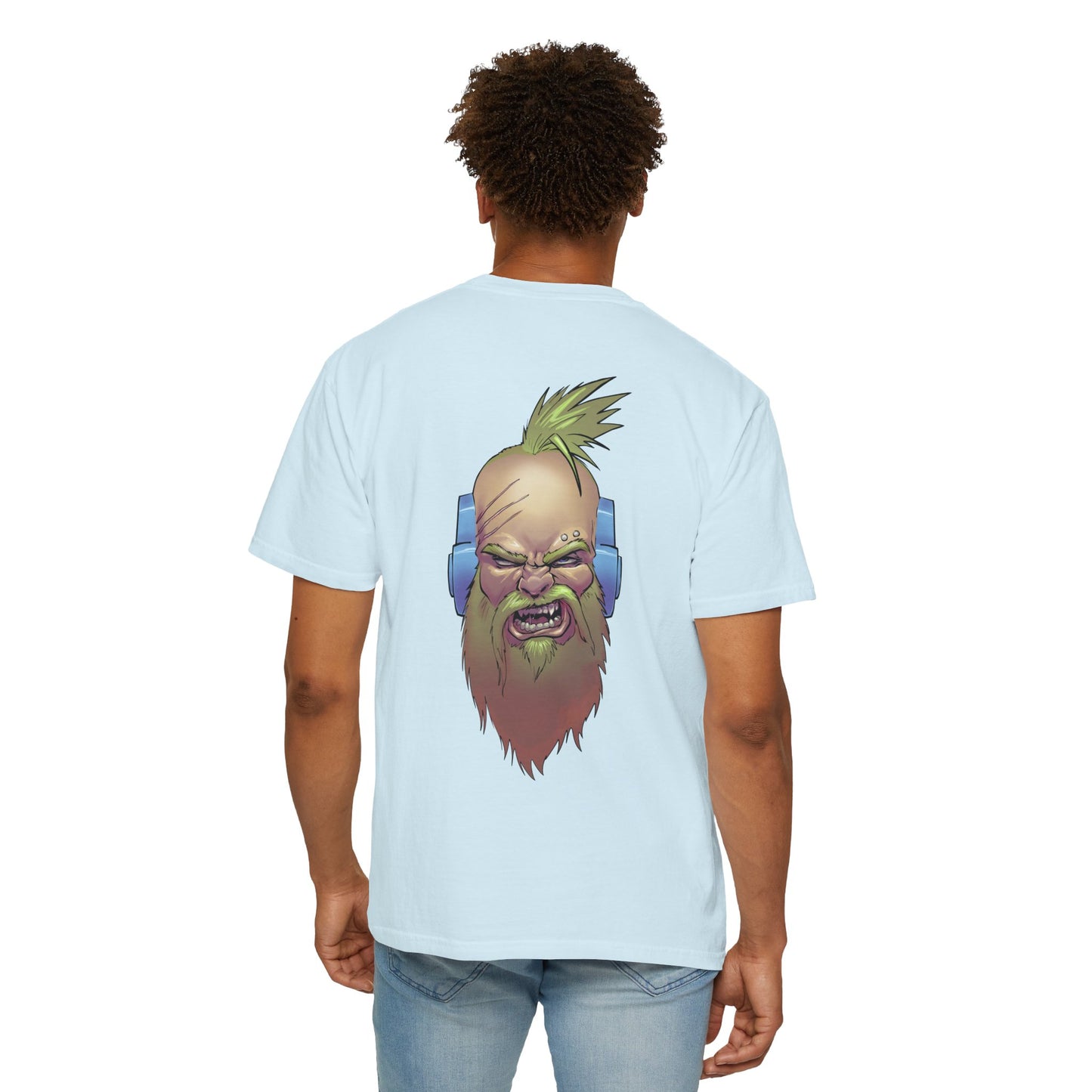 Wolf Space Man Head Graphic T-shirt
