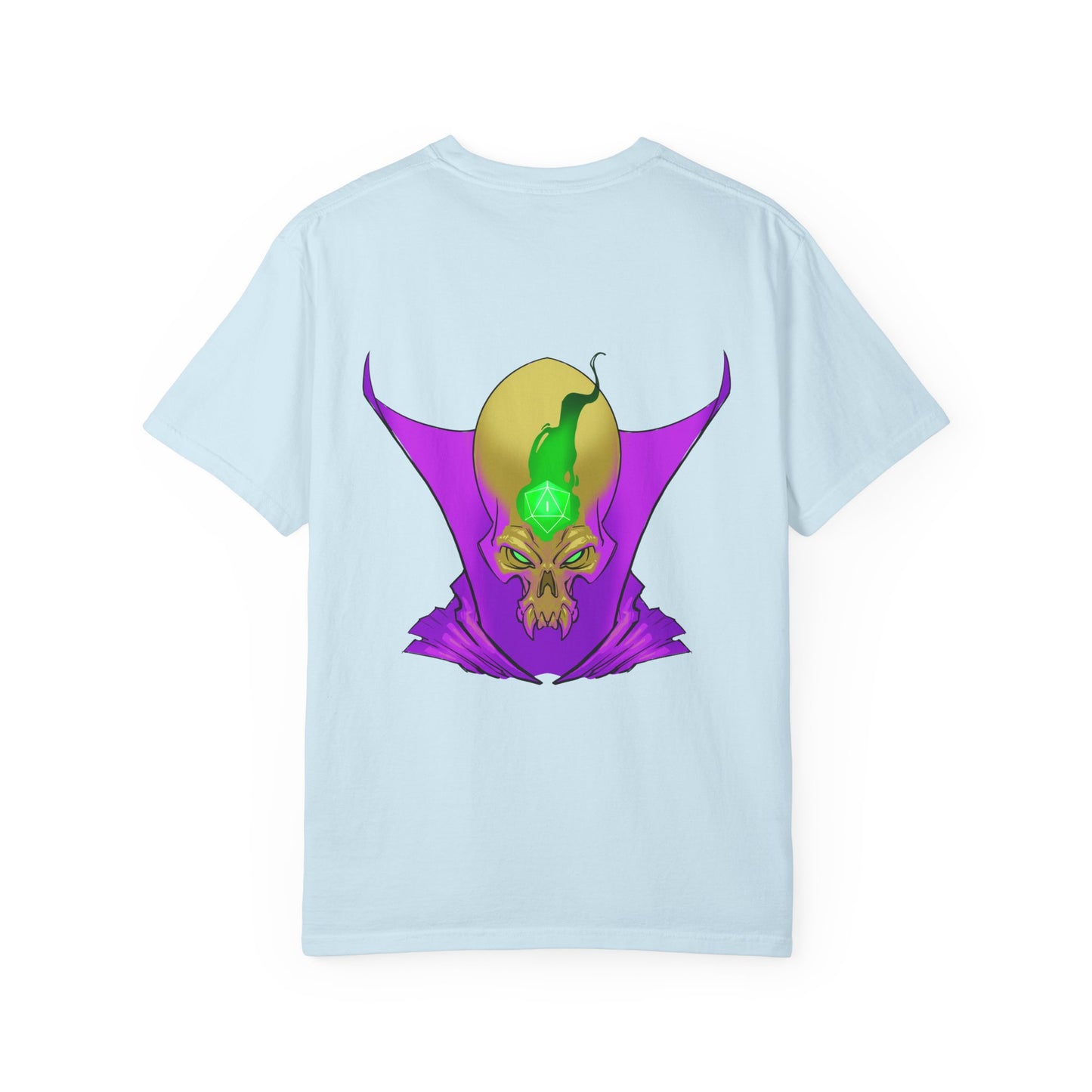 Vampire Skull Graphic T-Shirt — "Galactic Mind" Purple Skull Back Print