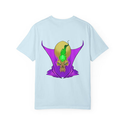 Vampire Skull Graphic T-Shirt — "Galactic Mind" Purple Skull Back Print