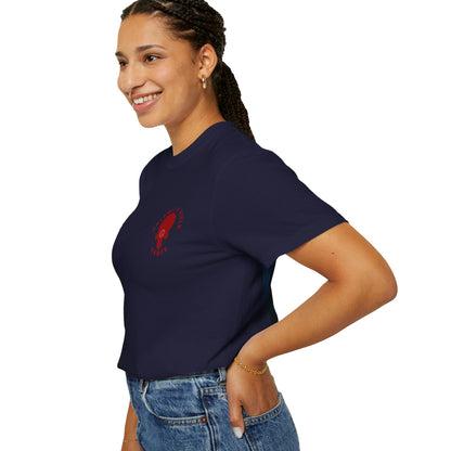 Crimson Armored Space Man Helmet T-Shirt — Graphic Tee