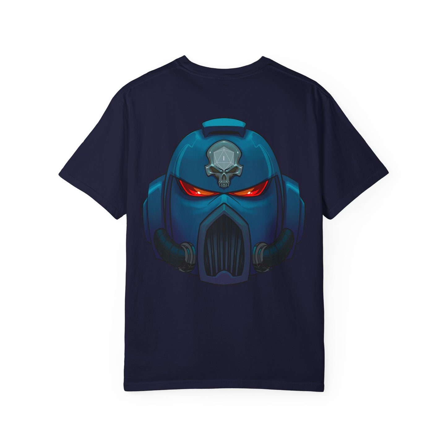 Crimson Armored Space Man Helmet T-Shirt — Graphic Tee