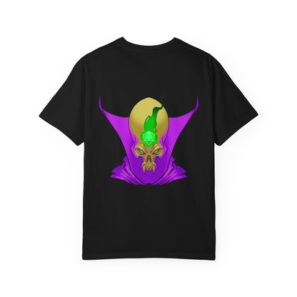 Vampire Skull Graphic T-Shirt — "Galactic Mind" Purple Skull Back Print