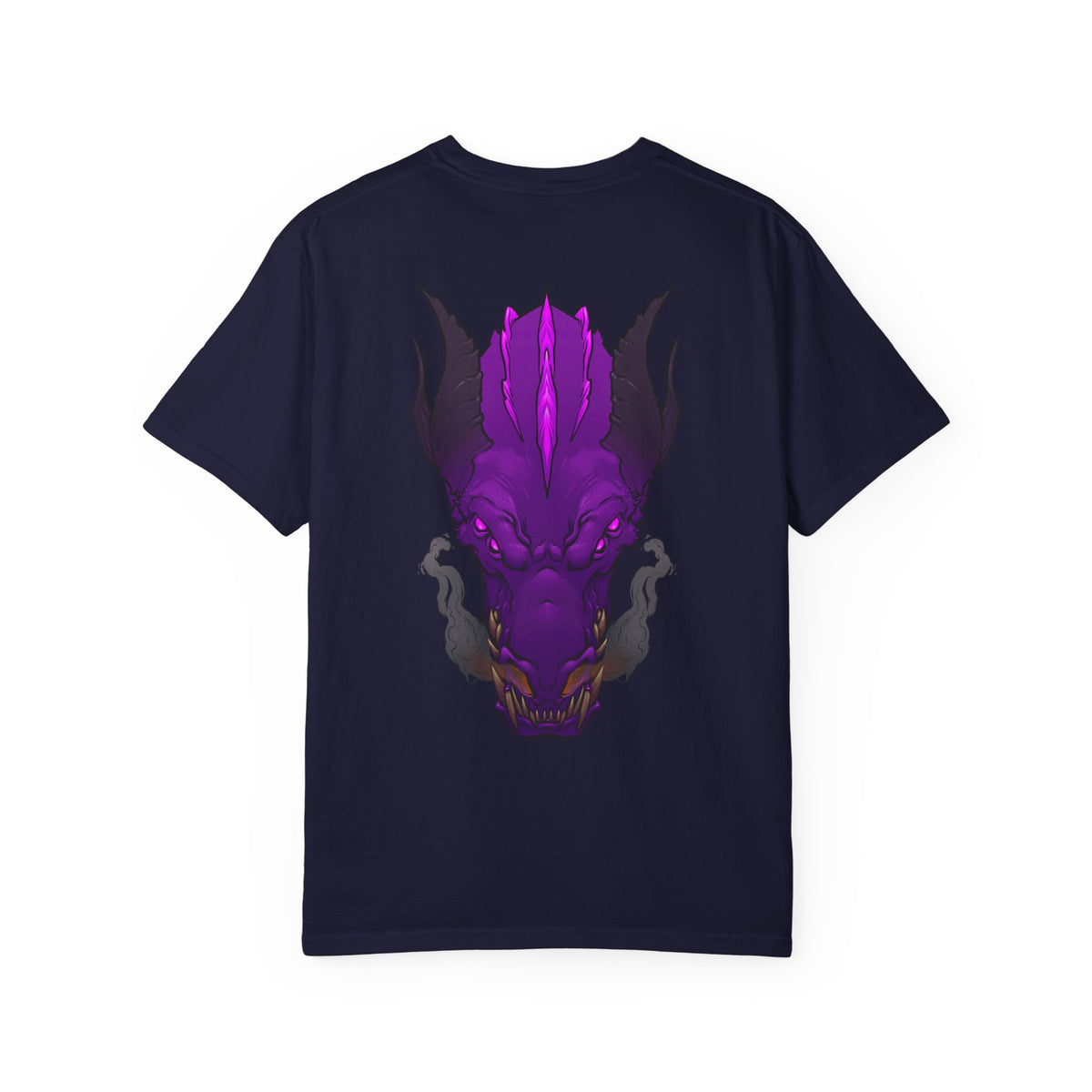 Purple Dragon Head Graphic T-Shirt