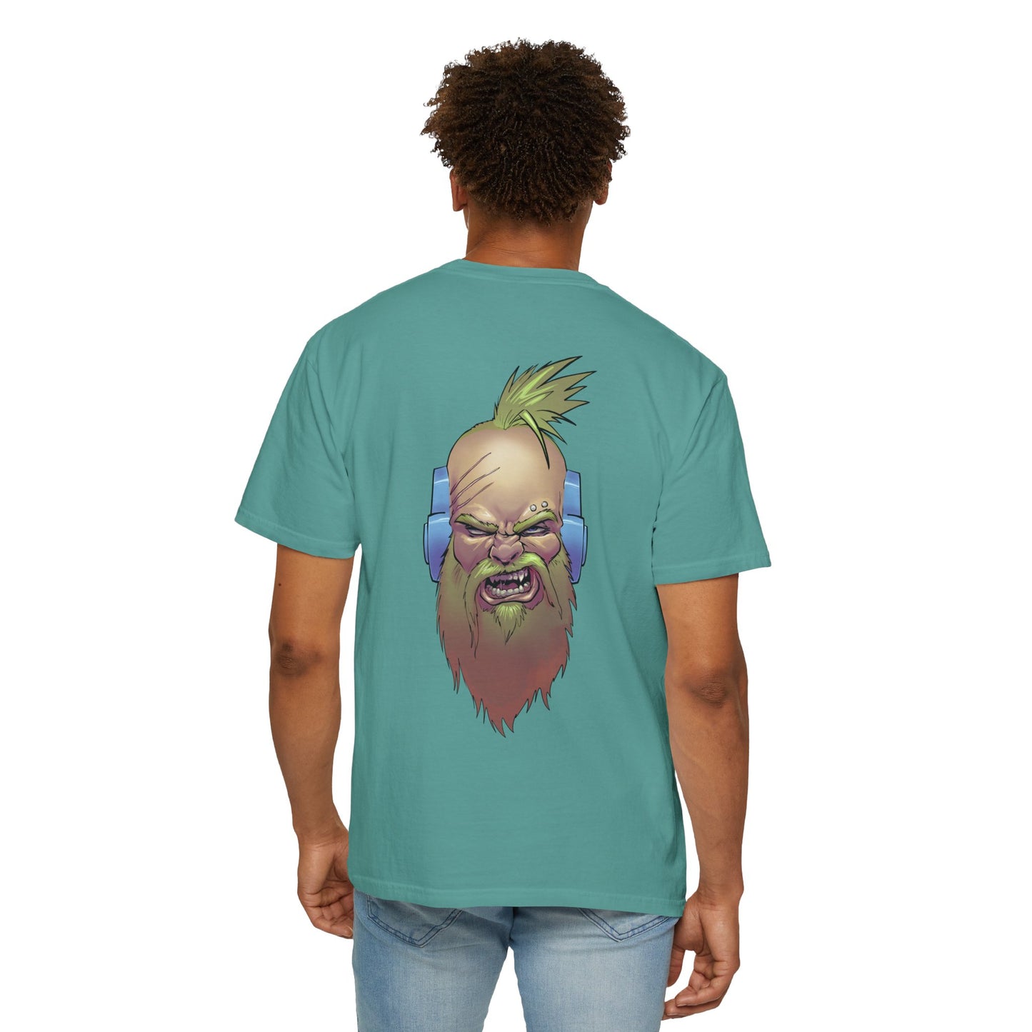 Wolf Space Man Head Graphic T-shirt