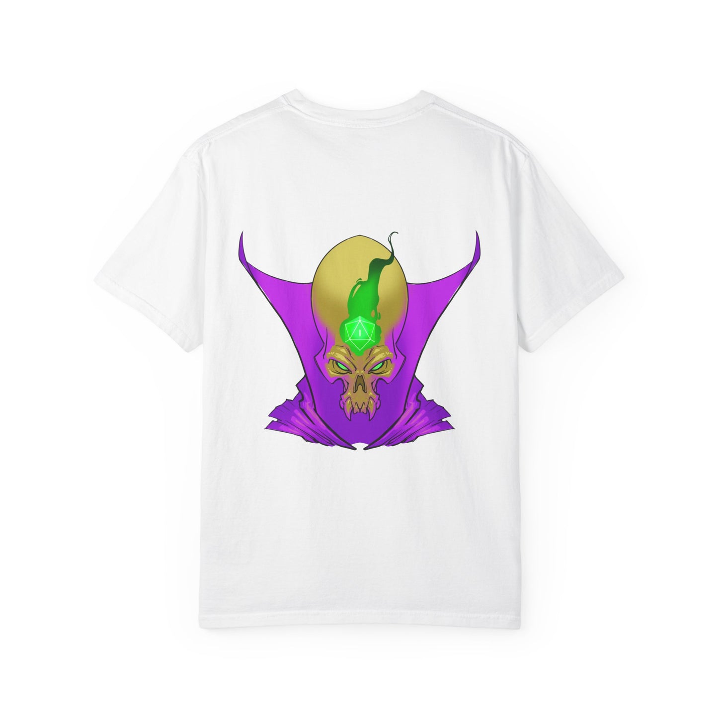 Vampire Skull Graphic T-Shirt — "Galactic Mind" Purple Skull Back Print
