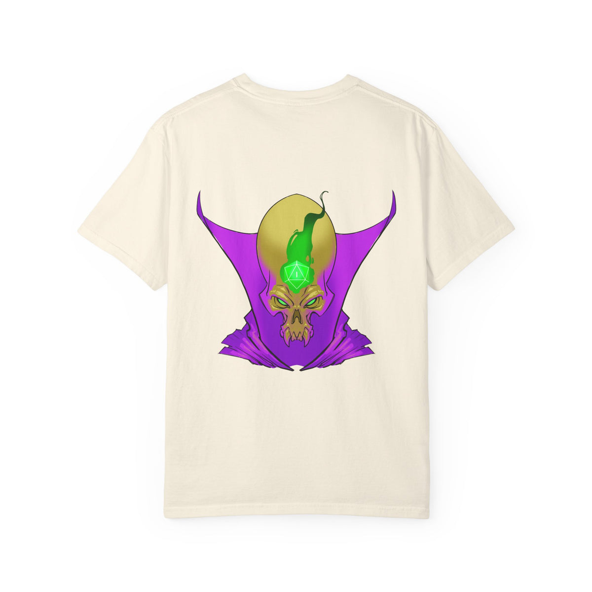 Vampire Skull Graphic T-Shirt — "Galactic Mind" Purple Skull Back Print