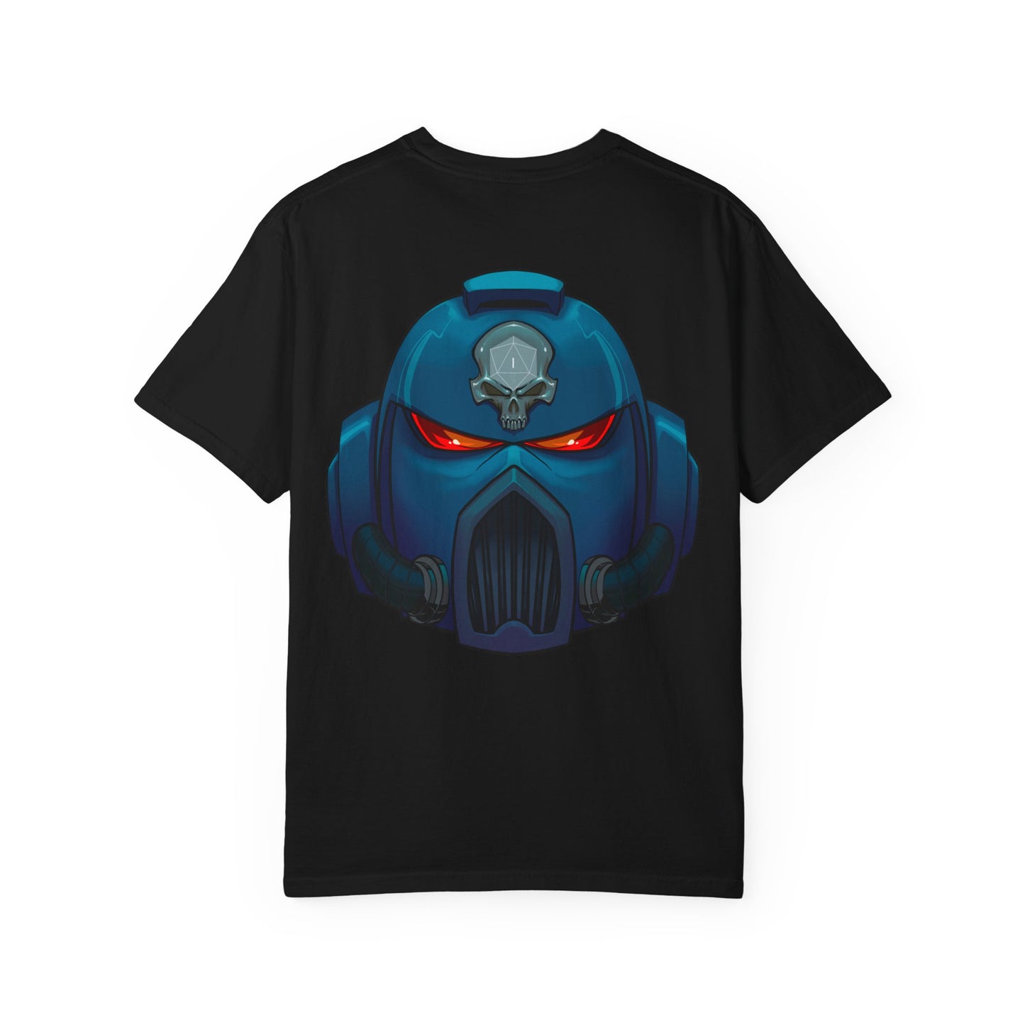 Crimson Armored Space Man Helmet T-Shirt — Graphic Tee