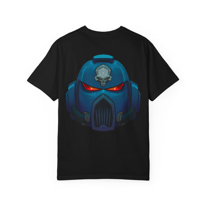 Crimson Armored Space Man Helmet T-Shirt — Graphic Tee