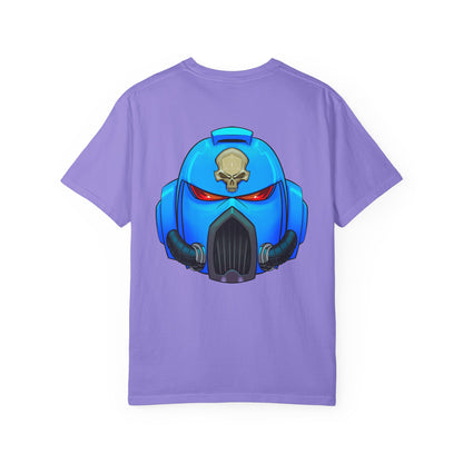Space Man Helmet T‑Shirt — Blue Sci‑Fi Armor Graphic Tee