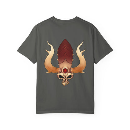 Rage Monster Skull T-Shirt — Gothic Skull with Antlers Graphic Tee