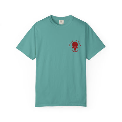 Space Man Helmet T‑Shirt — Blue Sci‑Fi Armor Graphic Tee