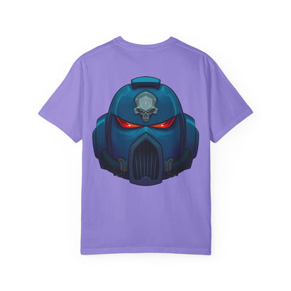 Crimson Armored Space Man Helmet T-Shirt — Graphic Tee