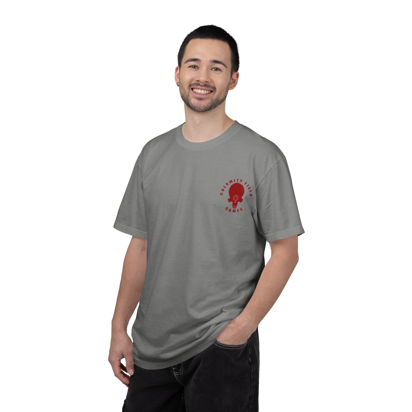 Copy of Demonic Horned Helmet T-Shirt — Red Viking Armor Back Print