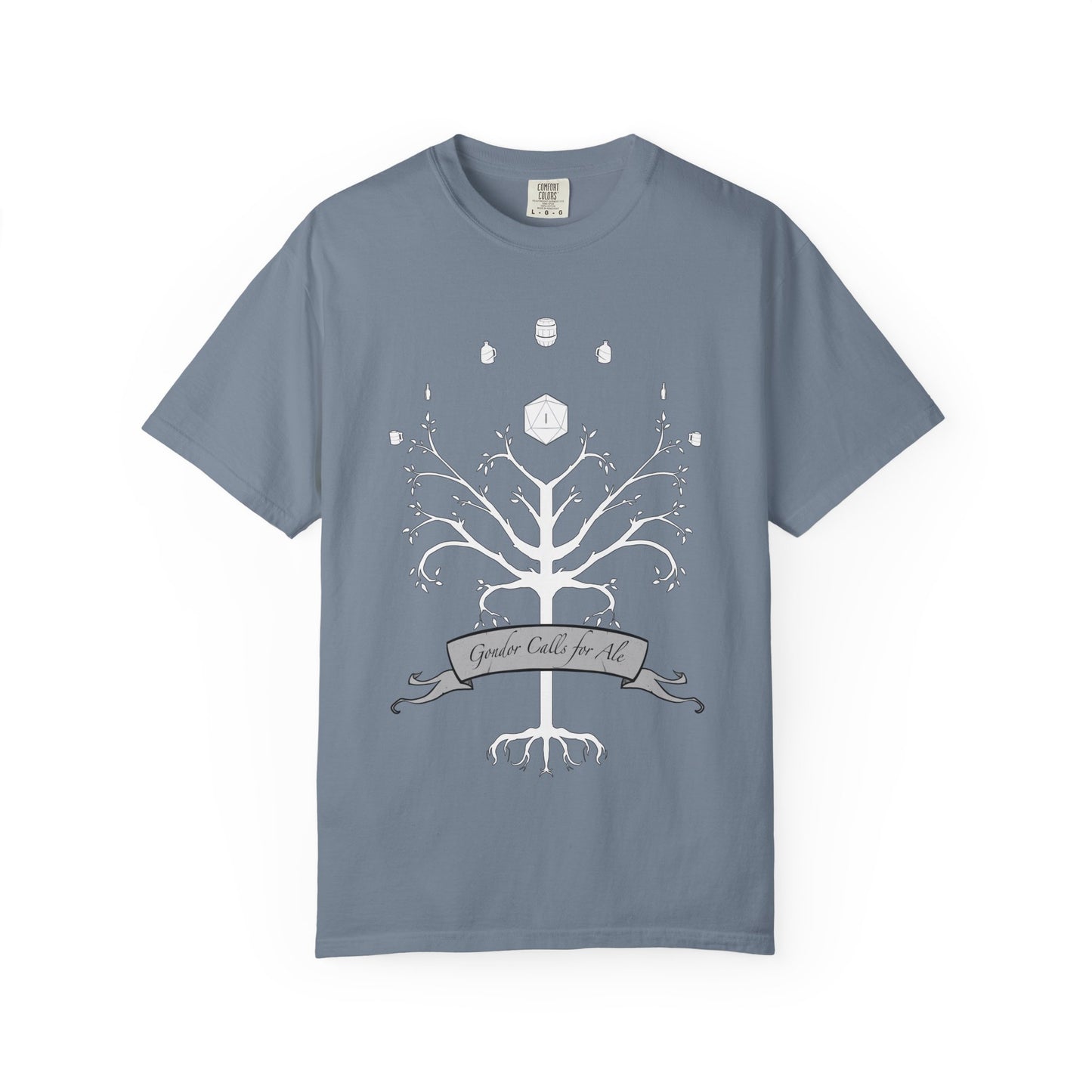 Gondor Calls for Ale White Tree Tee