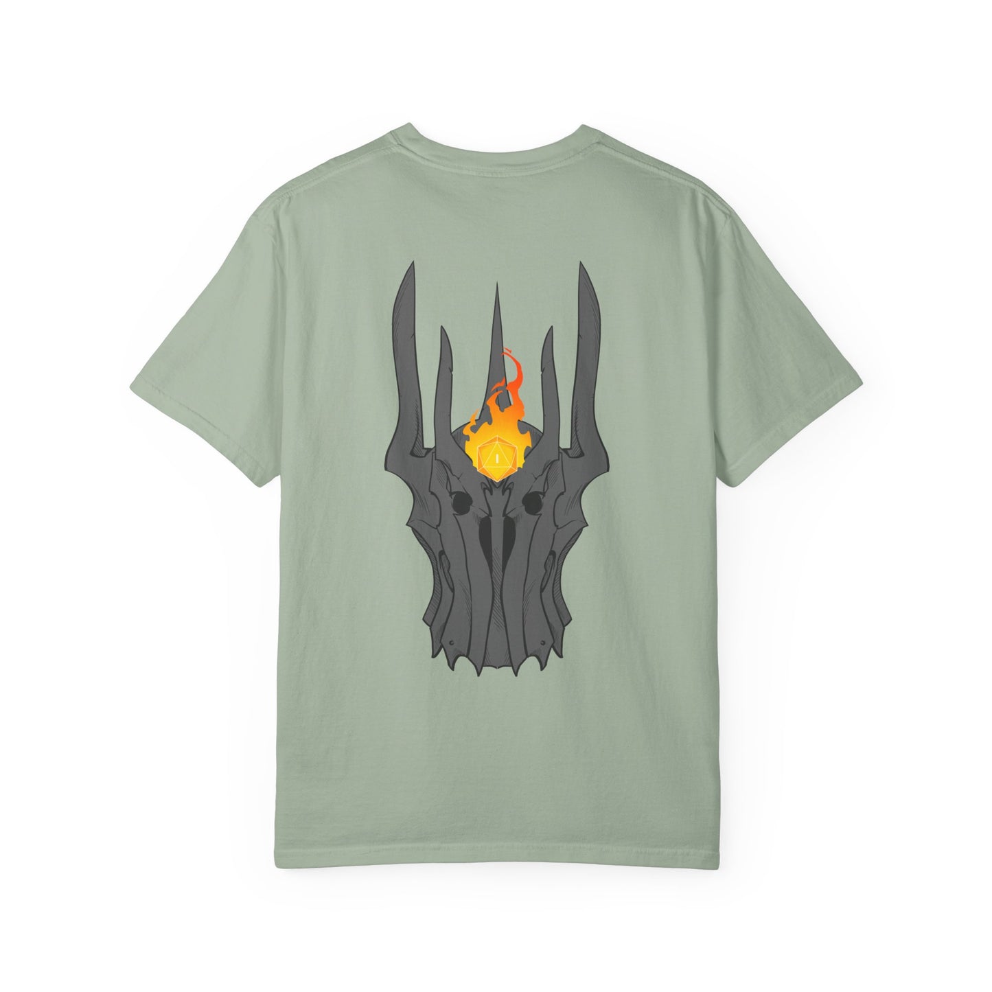 Fiery Eye Helmet T-Shirt — Fiery Back Graphic