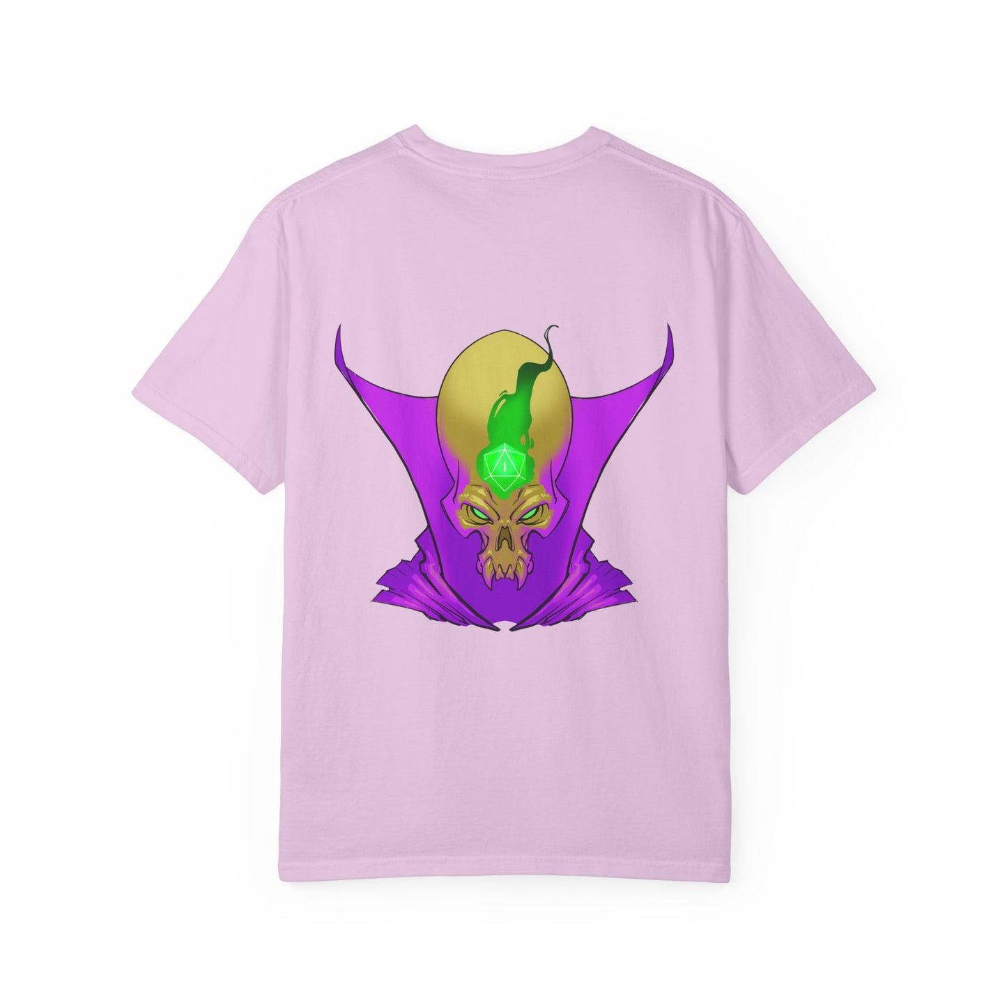 Vampire Skull Graphic T-Shirt — "Galactic Mind" Purple Skull Back Print