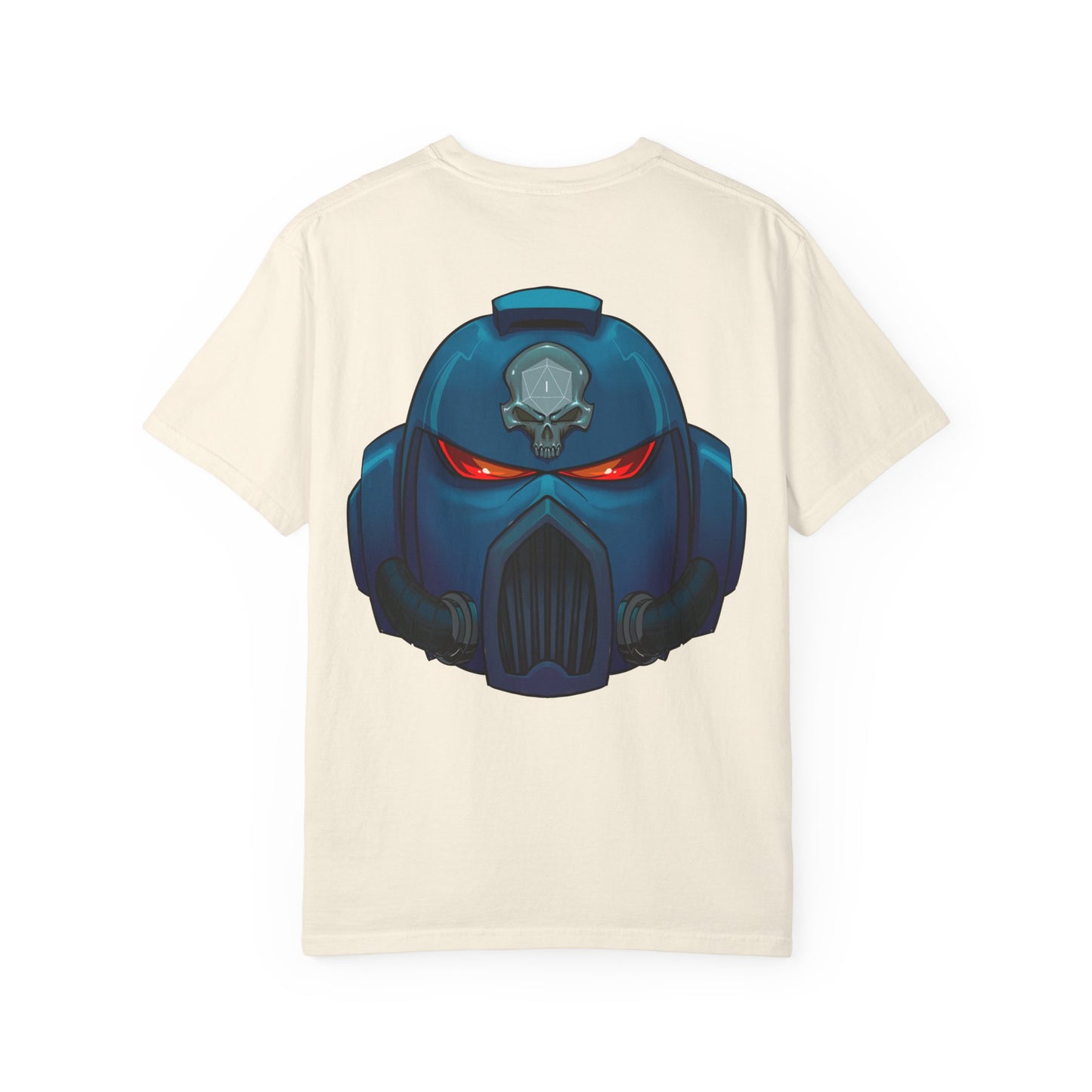 Crimson Armored Space Man Helmet T-Shirt — Graphic Tee