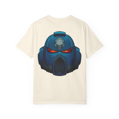 Crimson Armored Space Man Helmet T-Shirt — Graphic Tee