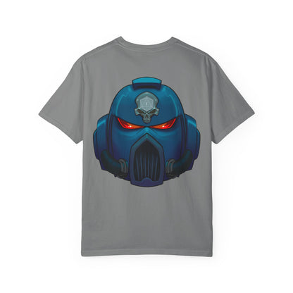 Crimson Armored Space Man Helmet T-Shirt — Graphic Tee