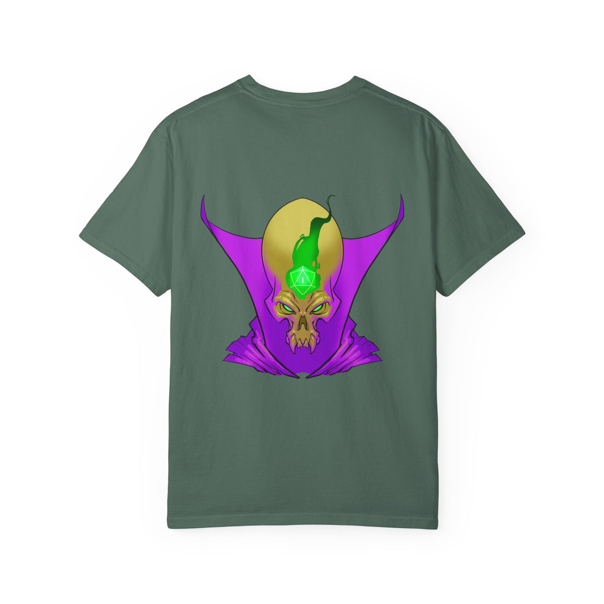 Vampire Skull Graphic T-Shirt — "Galactic Mind" Purple Skull Back Print