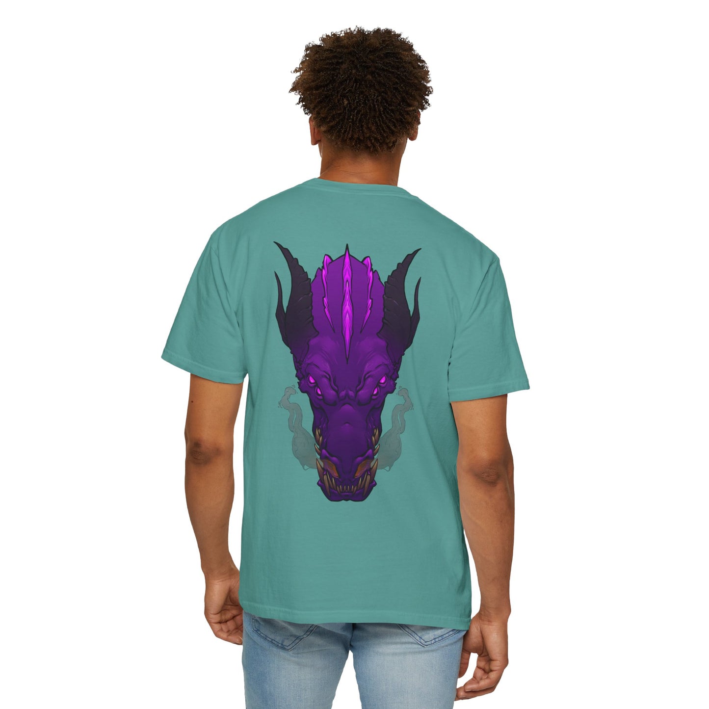 Purple Dragon Head Graphic T-Shirt