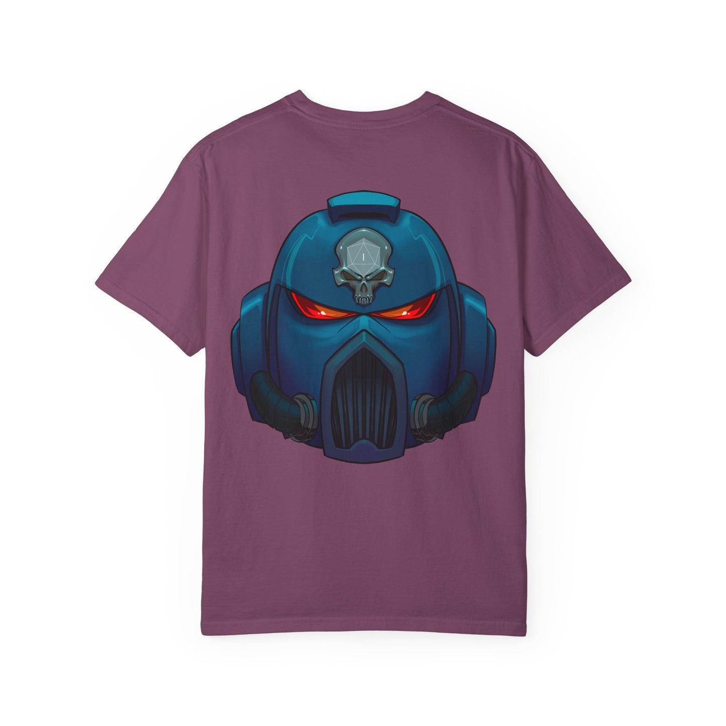 Crimson Armored Space Man Helmet T-Shirt — Graphic Tee