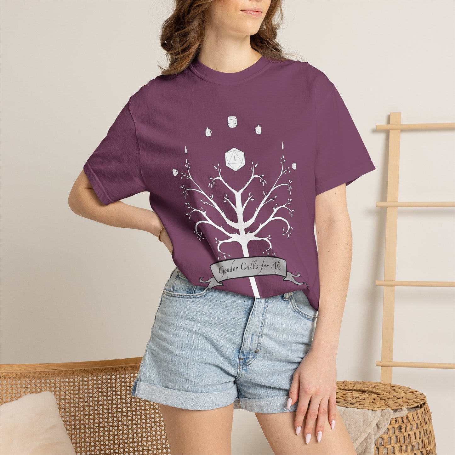 Gondor Calls for Ale White Tree Tee