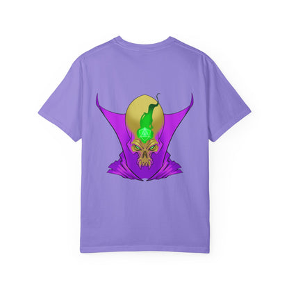 Vampire Skull Graphic T-Shirt — "Galactic Mind" Purple Skull Back Print