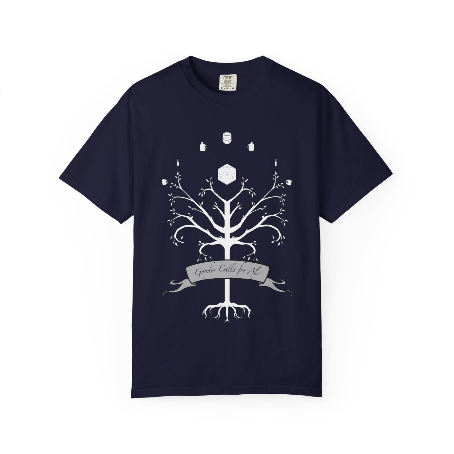 Gondor Calls for Ale White Tree Tee