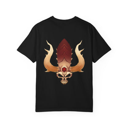 Rage Monster Skull T-Shirt — Gothic Skull with Antlers Graphic Tee