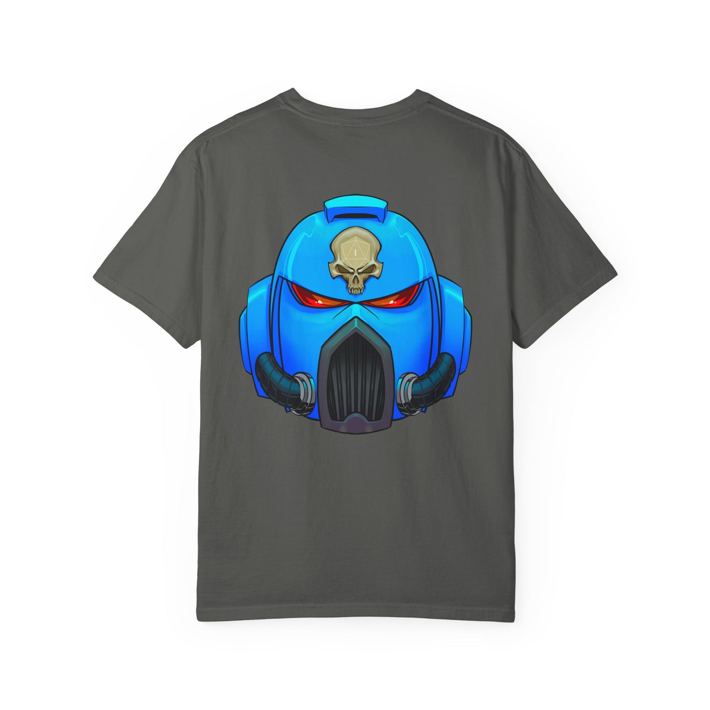 Space Man Helmet T‑Shirt — Blue Sci‑Fi Armor Graphic Tee