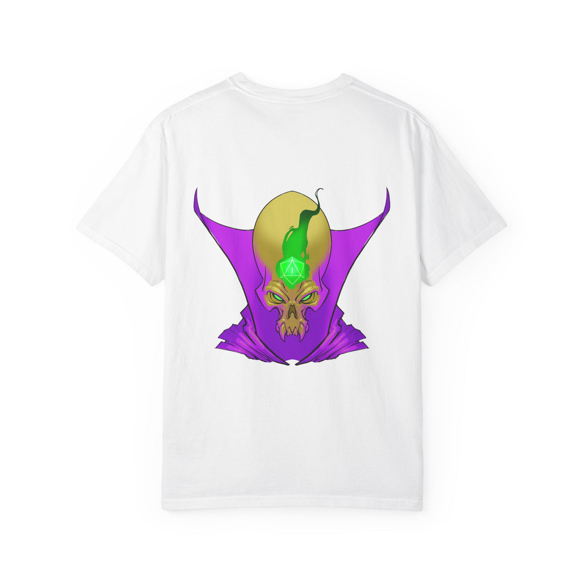 Vampire Skull Graphic T-Shirt — "Galactic Mind" Purple Skull Back Print