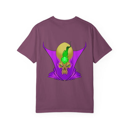Vampire Skull Graphic T-Shirt — "Galactic Mind" Purple Skull Back Print
