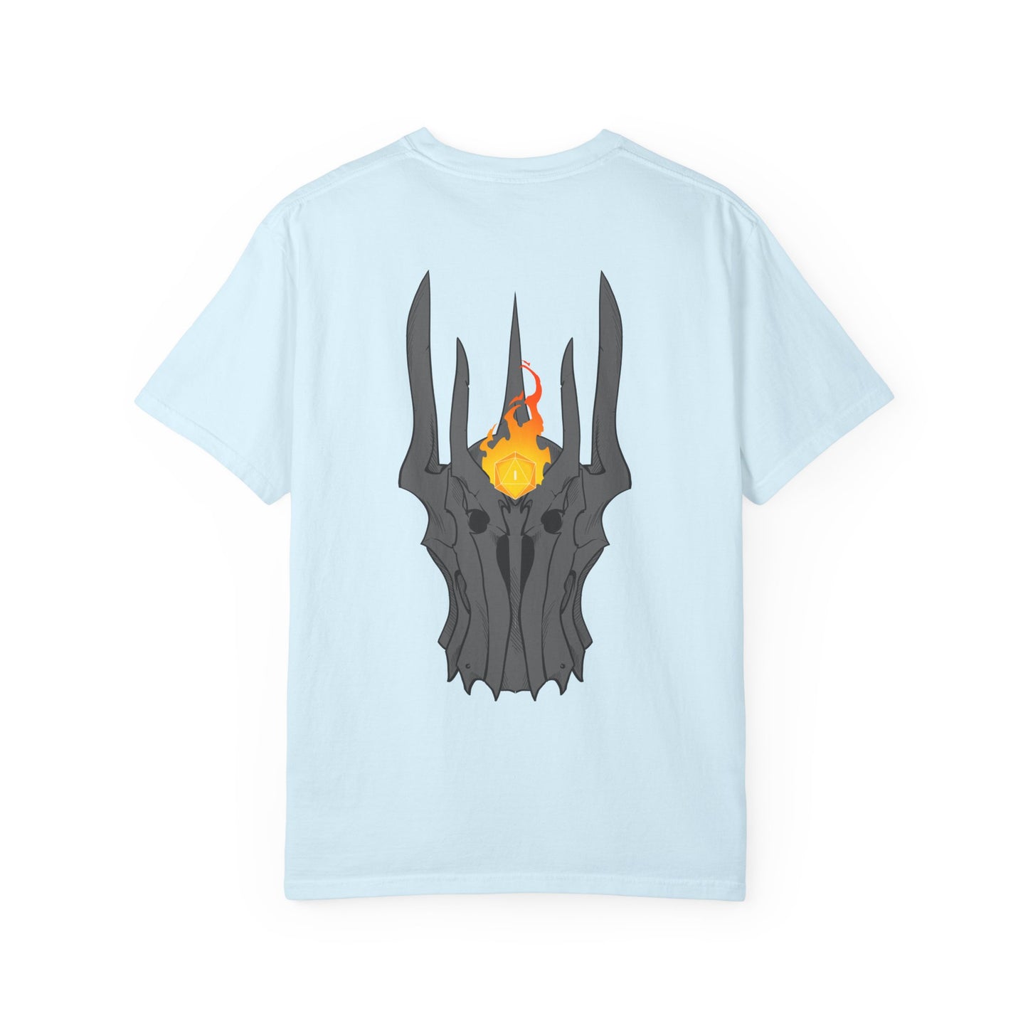 Fiery Eye Helmet T-Shirt — Fiery Back Graphic