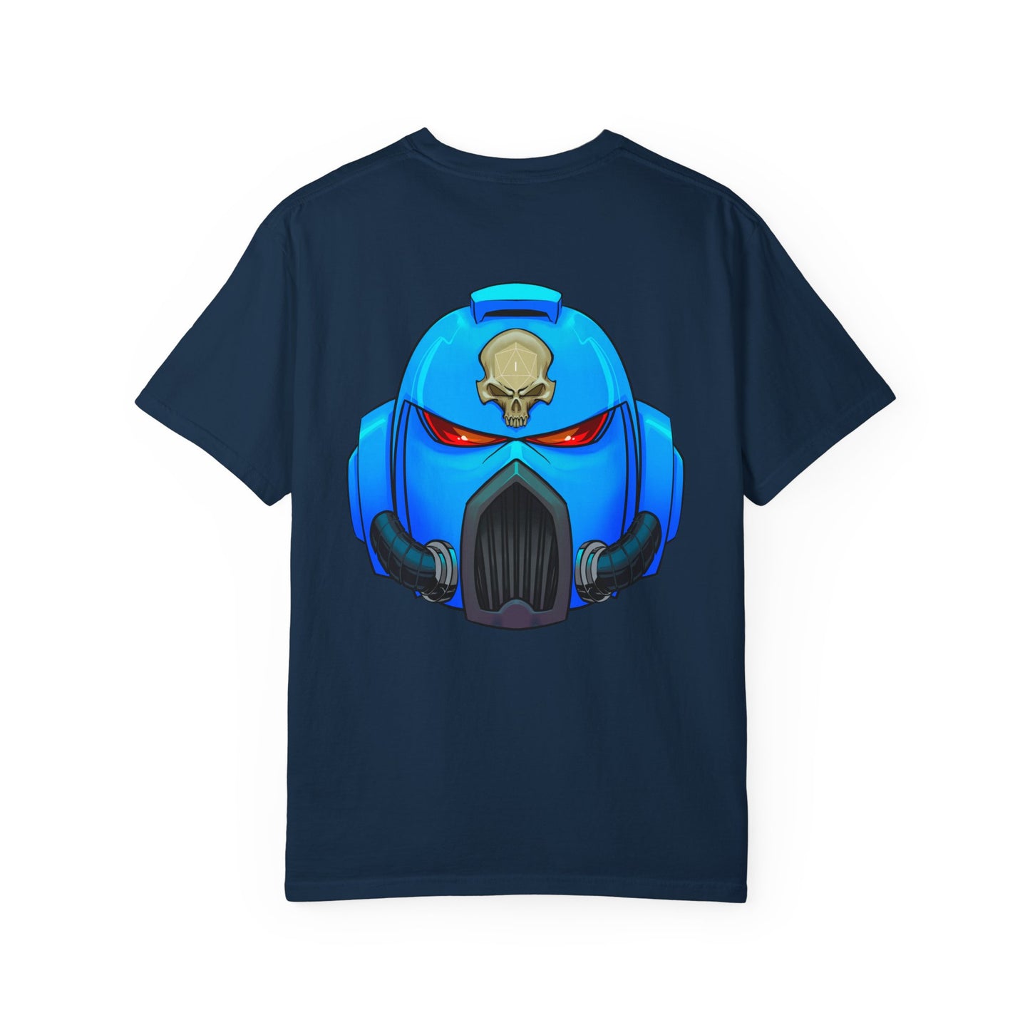 Space Man Helmet T‑Shirt — Blue Sci‑Fi Armor Graphic Tee