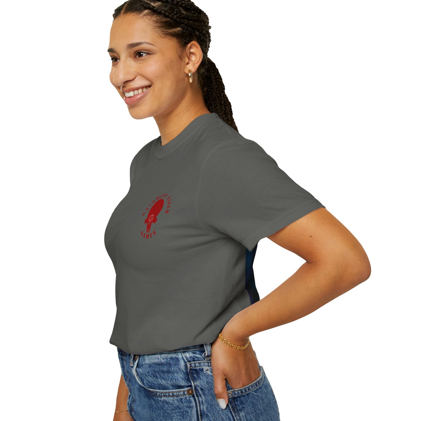 Crimson Armored Space Man Helmet T-Shirt — Graphic Tee
