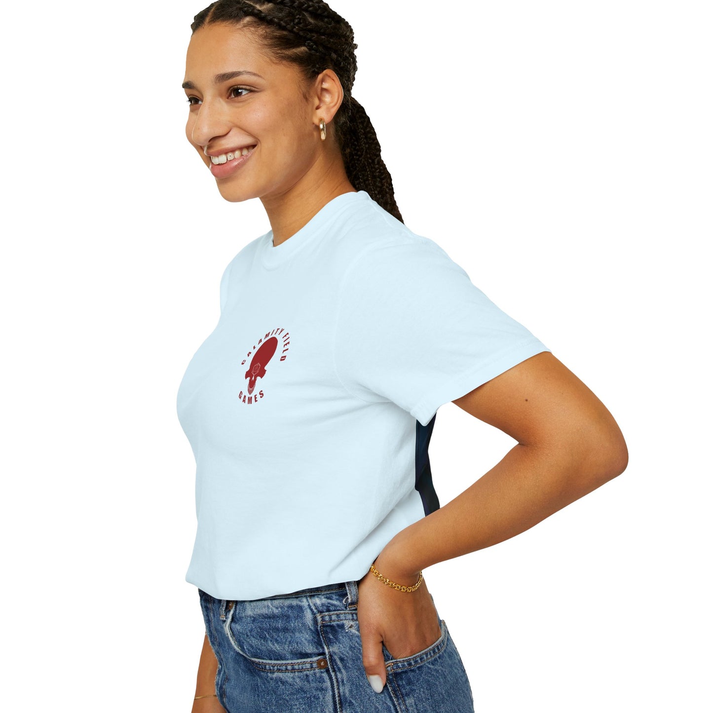Crimson Armored Space Man Helmet T-Shirt — Graphic Tee