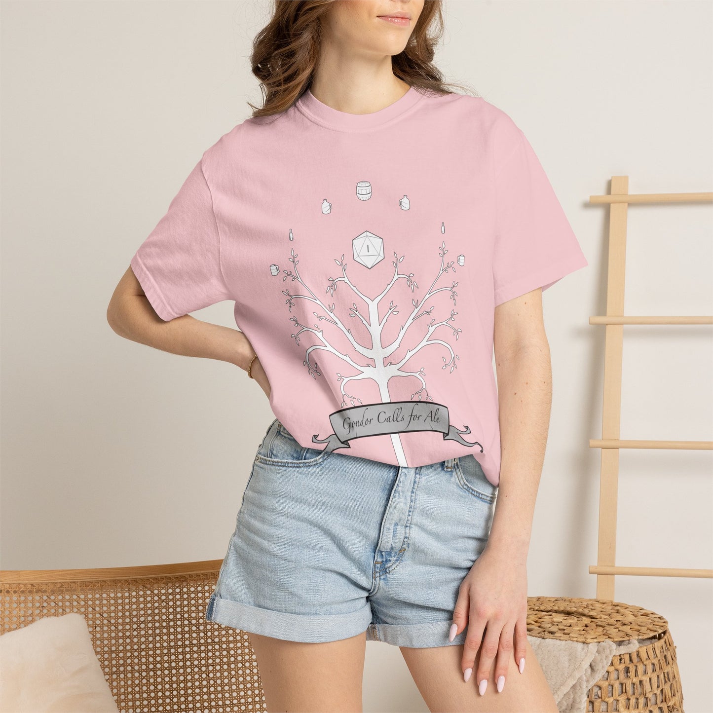 Gondor Calls for Ale White Tree Tee