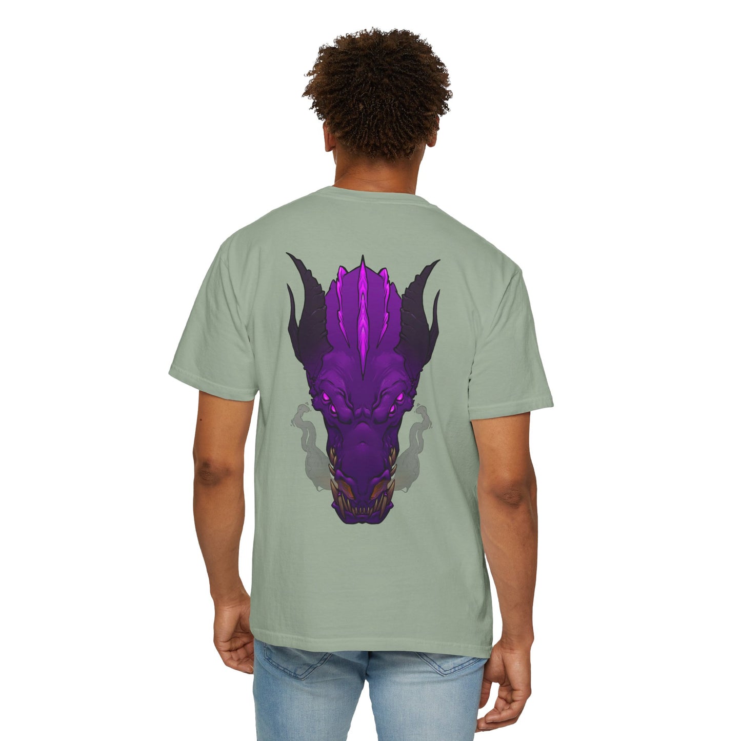Purple Dragon Head Graphic T-Shirt