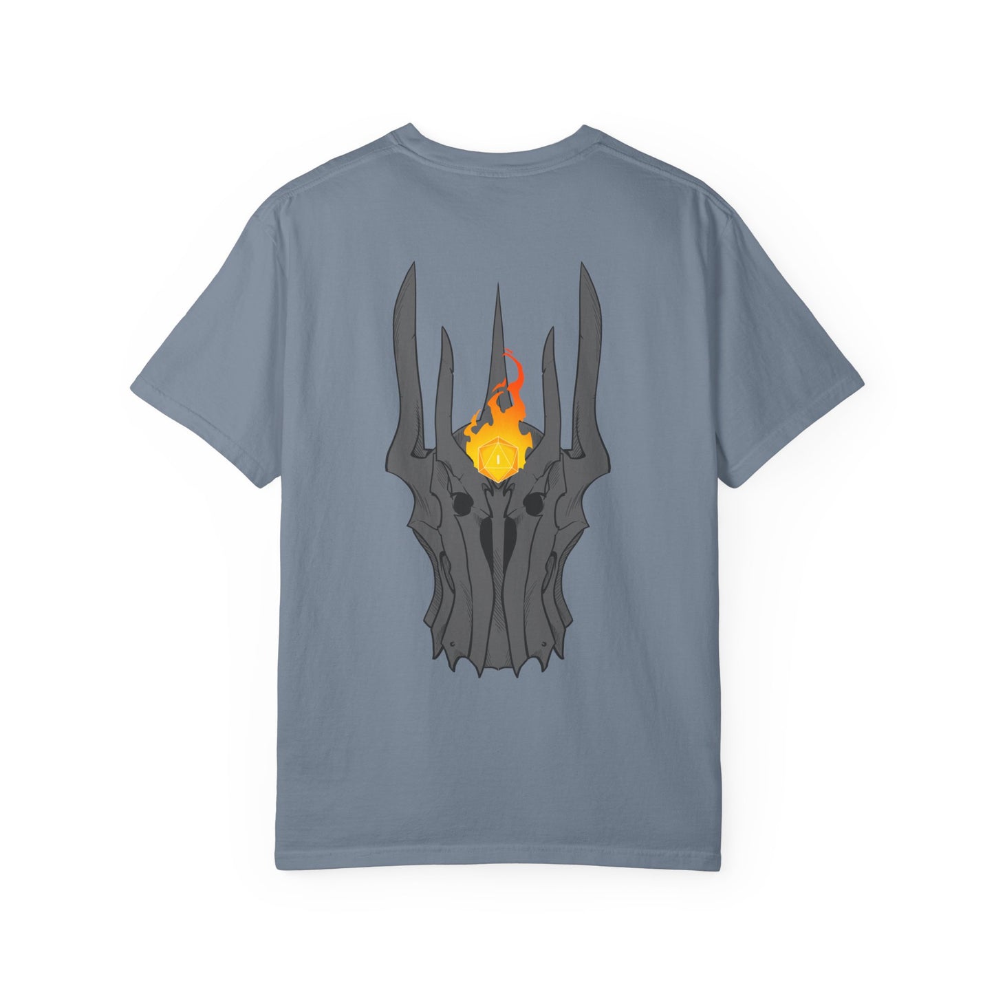 Fiery Eye Helmet T-Shirt — Fiery Back Graphic