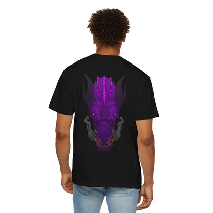 Purple Dragon Head Graphic T-Shirt