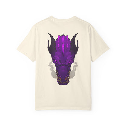 Purple Dragon Head Graphic T-Shirt