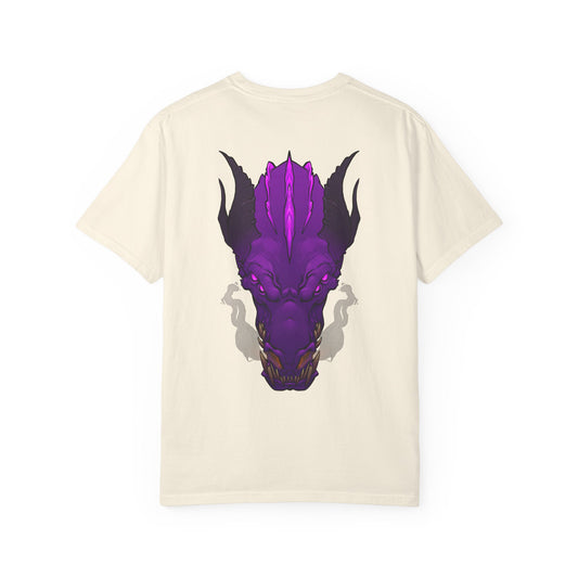 Purple Dragon Head Graphic T-Shirt