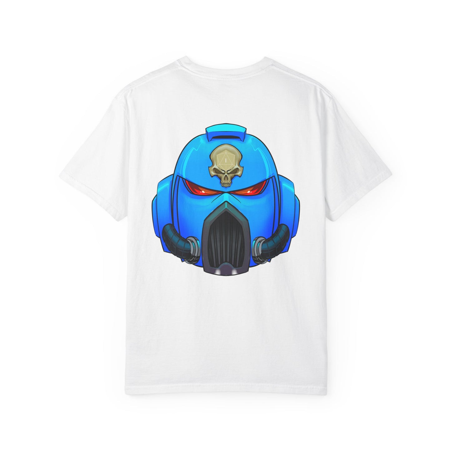 Space Man Helmet T‑Shirt — Blue Sci‑Fi Armor Graphic Tee