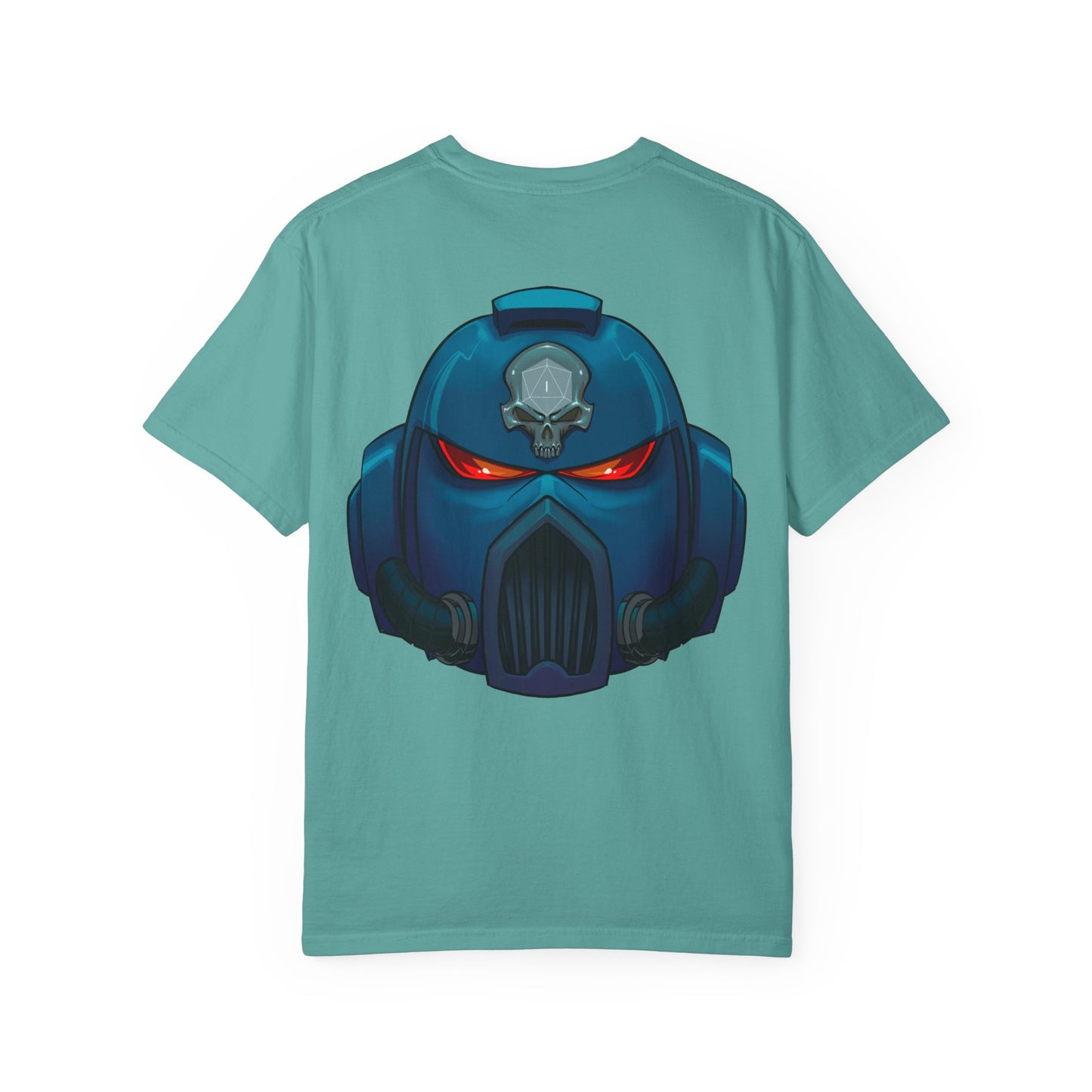 Crimson Armored Space Man Helmet T-Shirt — Graphic Tee
