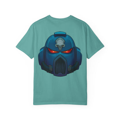 Crimson Armored Space Man Helmet T-Shirt — Graphic Tee