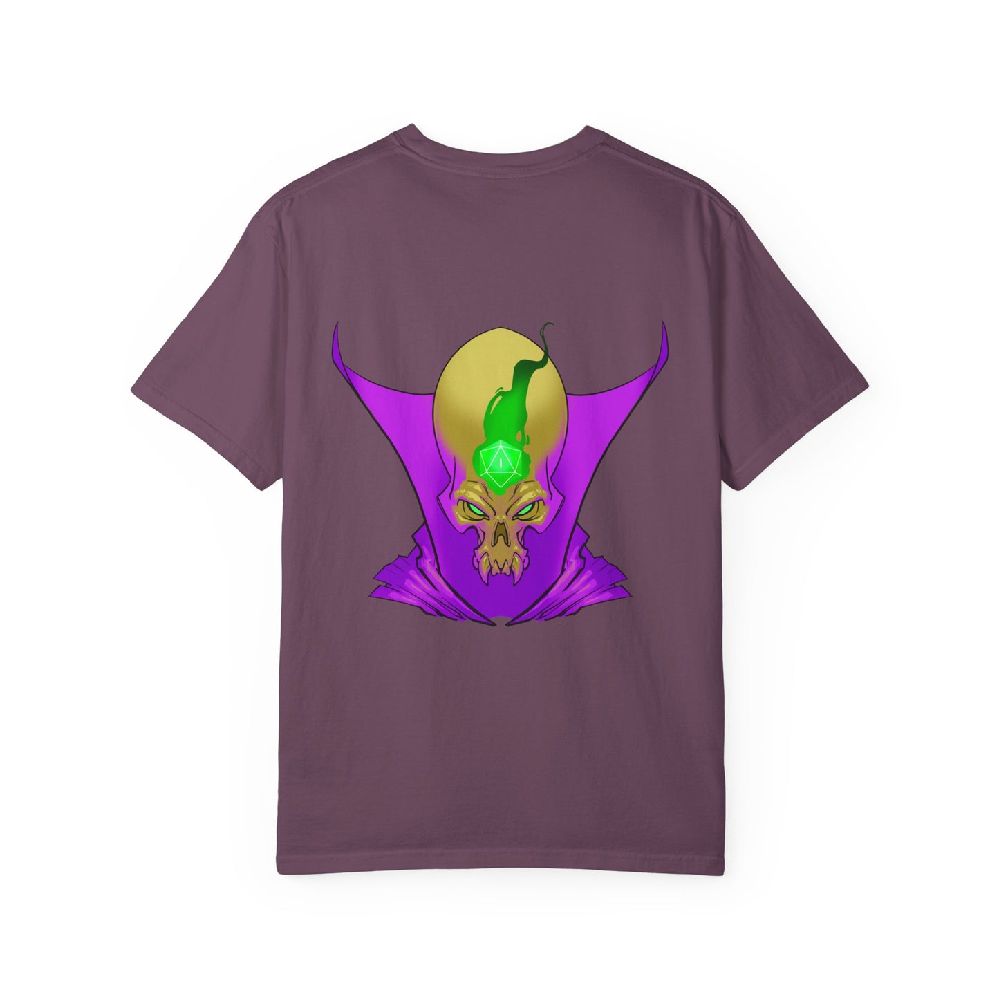 Vampire Skull Graphic T-Shirt — "Galactic Mind" Purple Skull Back Print