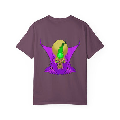 Vampire Skull Graphic T-Shirt — "Galactic Mind" Purple Skull Back Print