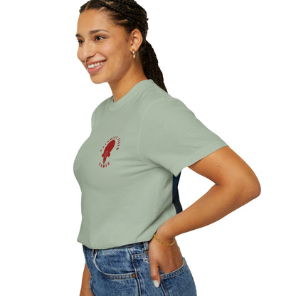 Crimson Armored Space Man Helmet T-Shirt — Graphic Tee